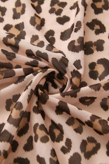 Leopard printing padded sexy two-piece bikini with tie side beach skirt