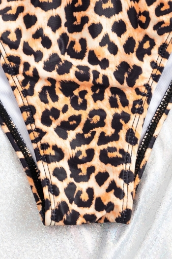 Leopard printing padded halter-neck triangle sexy two-piece bikini with beach skirt