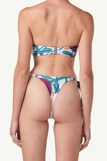 New batch printing padded hollow tied tube top sexy two-piece bikini