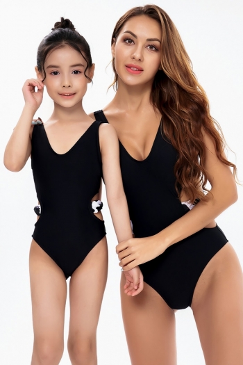 s-3xl kids new patchwork hollow stylish cute one-piece swimsuit (size s-l without padded,size xl-3xl with padded)