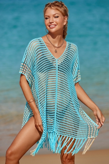 new three colors see through hollow knitted tassels sexy beach cover-ups (without swimsuit)
