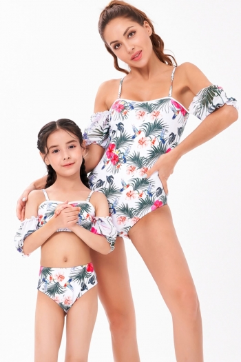 s-3xl kids new batch printing adjustable straps stylish cute two-piece swimwear (size s-l without padded,size xl-3xl with padded)