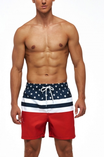 xs-2xl men new american flag printing inelastic tie-waist pockets mesh inner surfing beach shorts(ba003499)