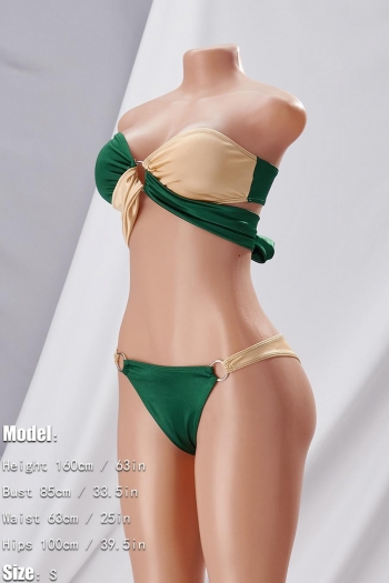 Sexy 2 colors padded metallic ring linked bikini sets(new added colors)
