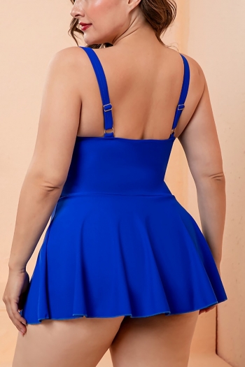 M-4XL plus size new 6 colors solid color padded double shouler straps classic stylish dress style two-piece tankini