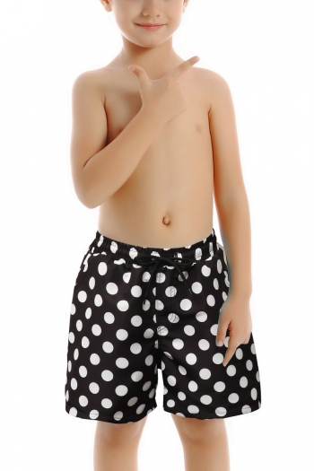 s-3xl kids new polka dot batch printing quick dry waist-tie cute swim shorts