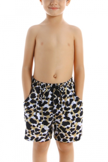 s-3xl leopard printing quick dry waist-tie pockets cute swim shorts