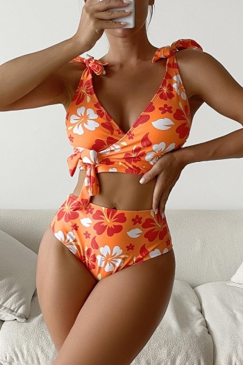 plus size floral printing padded tied sexy tankini sets(new added colors)