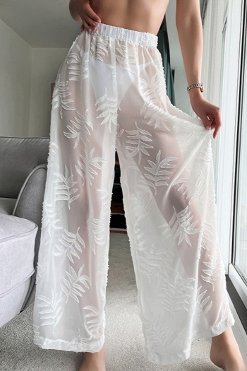 new 3 colors chiffon jacquard see-through inelastic high waist stylish beach pants cover-ups(only cover-ups)
