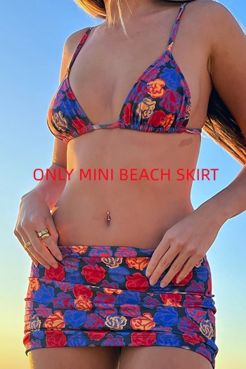 new two colors flower batch printing slight stretch sexy beach mini skirt cover-ups(only skirt)