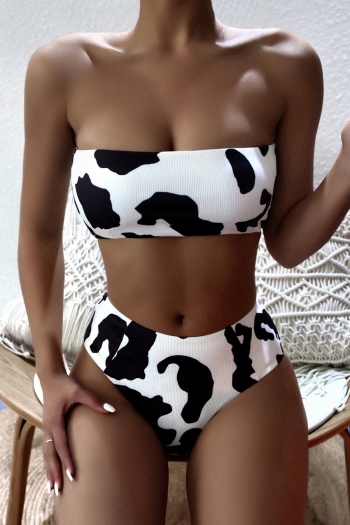 Cow pattern batch printing padded tube design sexy bikini sets