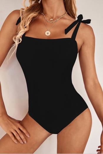 XS-L two colors padded tie-shoulder backless sexy one-piece swimwear