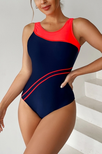 Plus size 3 colors stitching padded backless sexy surfing one-piece swimwear