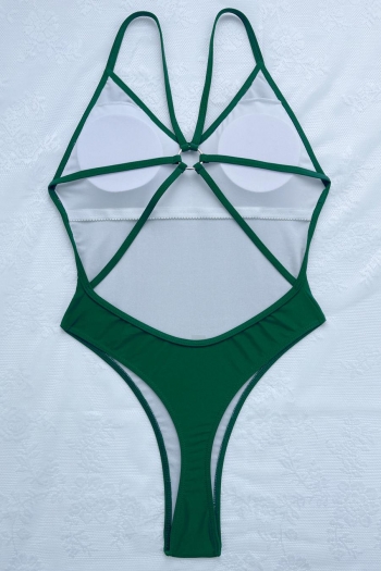 Sexy 3 colors padded backless ring linked one-piece swimsuit(new added colors)