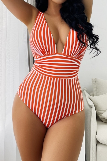 new 5 colors stripe printing padded backless sling sexy one-piece swimwear