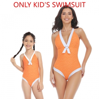 s-3xl kid parent-child new 3 colors unpadded backless cute one-piece swimsuit