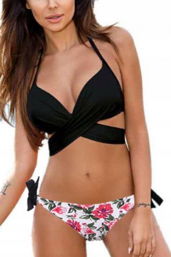 plus size floral printing non-removable padding tied sexy tankini sets