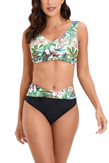 floral and leopard printing padded stylish tankini sets