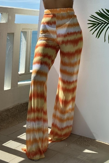 sexy batch printing mesh high waist beach pants cover-ups(no panties)