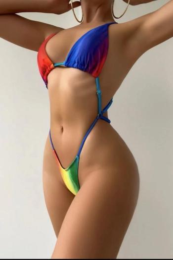 sexy tie dye padded hollow one-piece swimsuit(new added colors)