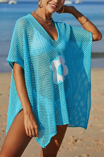 Sexy 5 colors flower cut out knitted beach cover-ups(only cover-ups)