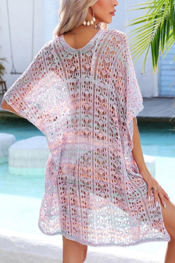Sexy multicolor cut out knitted lace-up beach cover-ups(only cover-ups)