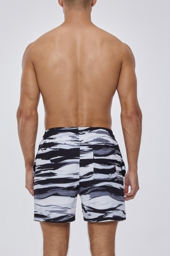 Casual xs-2xl inelastic men tie-dye printing pocket beach shorts (with lined)