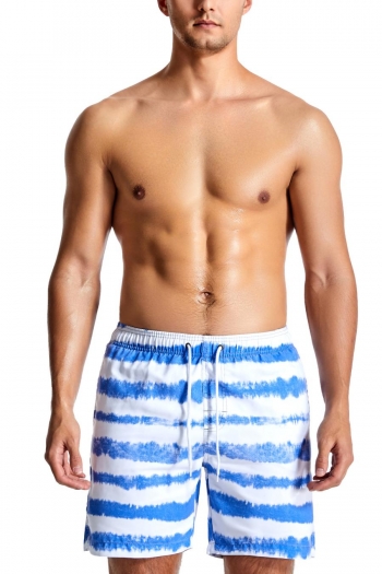 casual 3xs-2xl non stretch stripe print beach shorts (with lined)