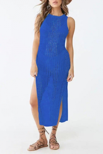 sexy 5 colors slight stretch knitted hollow beach dress cover-ups