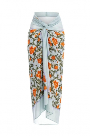 sexy floral printing high waist beach skirt cover-ups