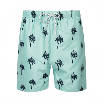 plus size coconut batch printing pocket lining quick dry beach shorts#1