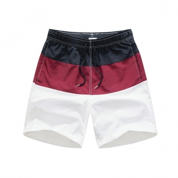 plus size non-stretch contrast color pocket lined quick dry beach shorts