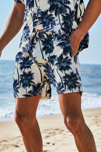 casual non-stretch coconut batch printing pocket lining beach shorts#1