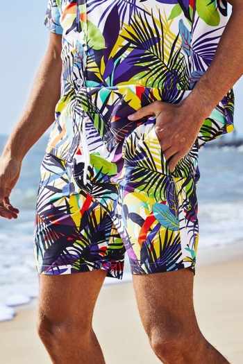 casual non-stretch multicolor batch printing pocket lining beach shorts#3