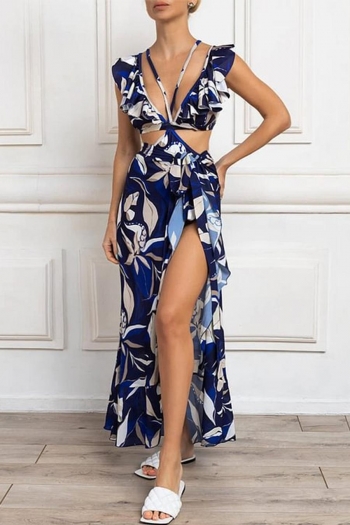 sexy flower print padded one piece swimsuit with cover-up(skirt only one size)