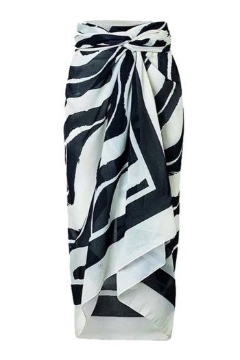 sexy zebra printing lace-up high waist skirt beach cover-up