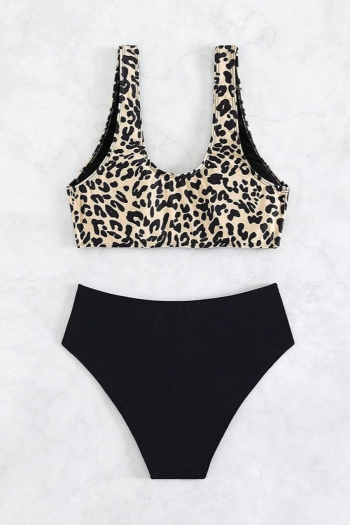 Sexy leopard printing padded high waist tankini sets