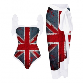 british flag padded swimsuit with skirt #3(skirt one size, 7-10 days delivery)