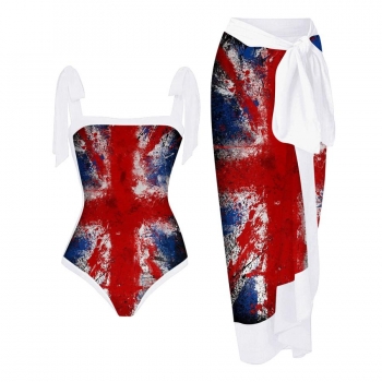 british flag padded swimsuit with skirt #6(skirt one size, 7-10 days delivery)