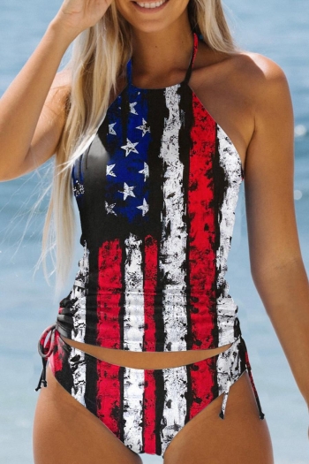 american flag printing padded tankini set #6#(7-10 days delivery)