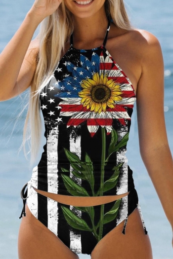 american flag printing padded tankini set #7#(7-10 days delivery)