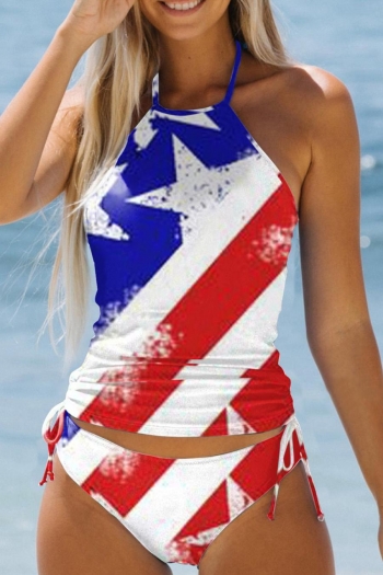 american flag printing padded tankini set #8#(7-10 days delivery)