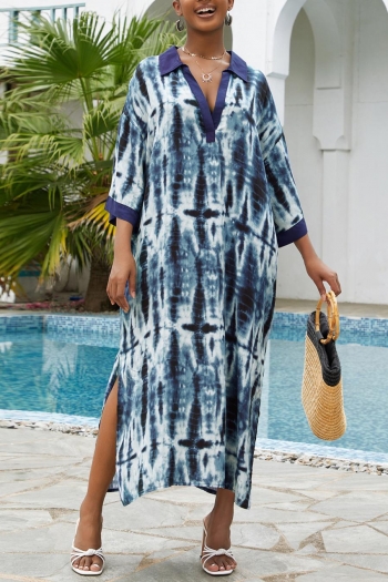 stylish tie dye two colors loose beach cover-up