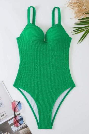sexy 5 colors textured non-removable padding underwire one-piece swimsuit