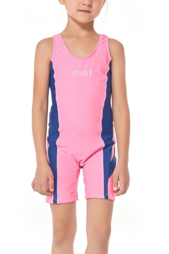 teen girls letter print one-piece swimsuit(116-140 no paaded, 152-160 with padded)