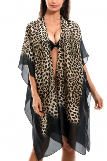 sexy leopard printing beach kimono cover-up(only cover-up)