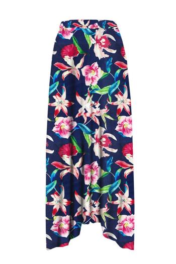 stylish floral batch printing beach skirt cover-up