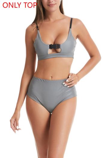 sexy plus size reflective padded hollow release-buckle bikini top