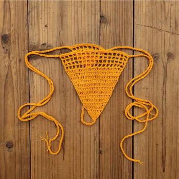 sexy cut out crochet 11 colors self-tie bikini trunks