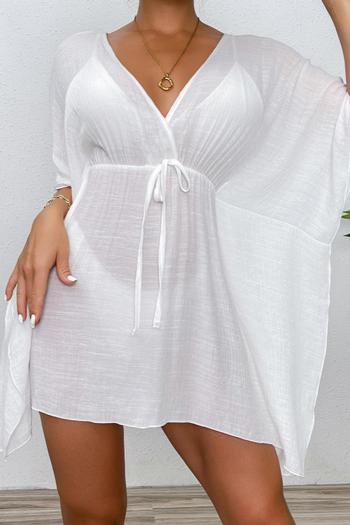 sexy see through 4 colors v-neck backless loose beach cover-up(only cover-up)